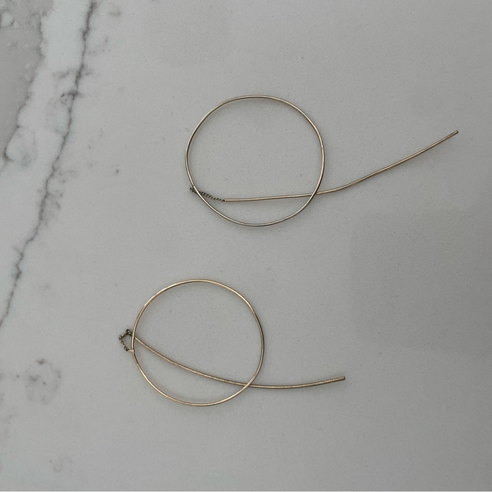 Gold chain pull through statement earrings